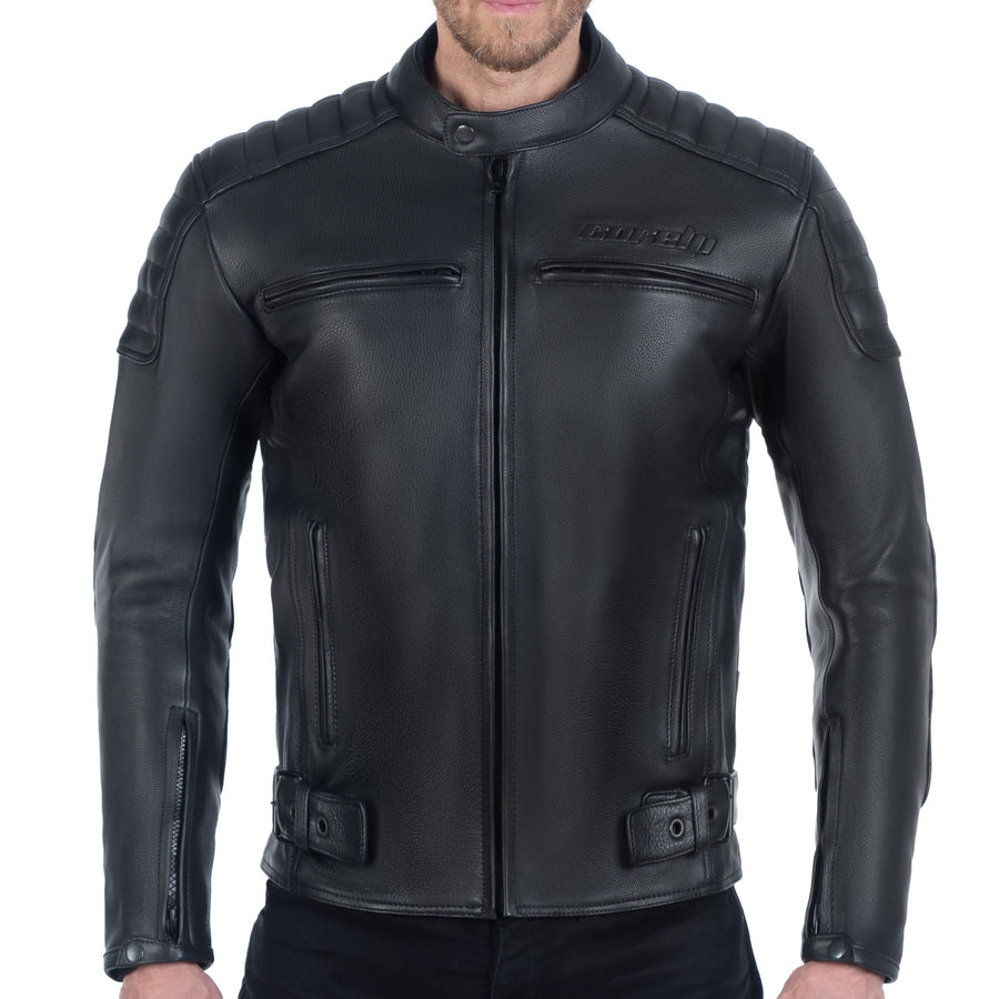 BLOUSON DE CUIR MOTO NOIR VENOM