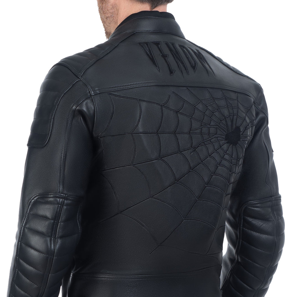 BLOUSON DE CUIR MOTO NOIR VENOM