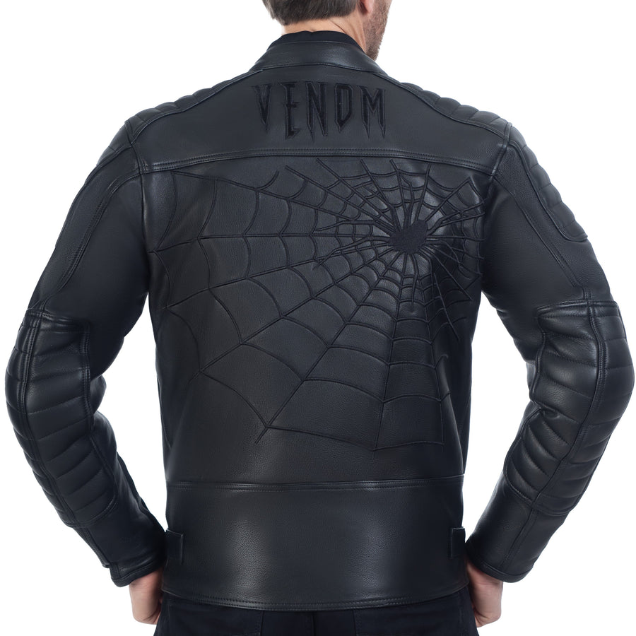 BLOUSON DE CUIR MOTO NOIR VENOM